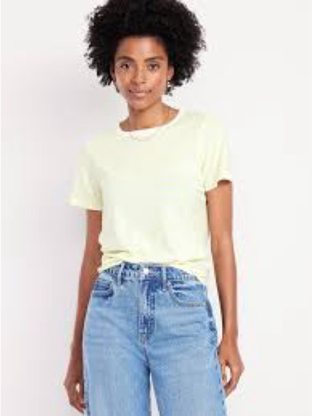 OLD NAVY Everyday Crewneck Tee in Pale Yellow - Women
